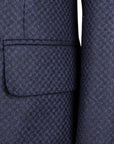 Belvest - Navy Blue Houndstooth Wool Jacket JACKETS Belvest