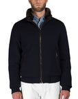 Moorer - Navy 'Bellati' Wool & Cashmere Bomber Jacket BLOUSONS MooRER