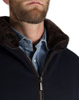 Moorer - Navy 'Bellati' Wool & Cashmere Bomber Jacket BLOUSONS MooRER