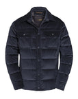 Moorer - Navy Cord 'Veton' Down-Padded Quilted Overshirt BLOUSONS MooRER