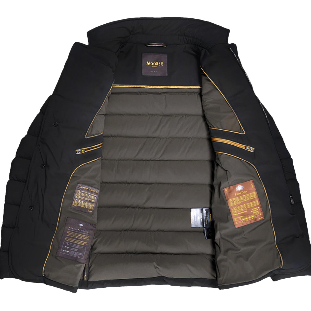Moorer - Black 'Zayn' Down-Filled Padded Coat BLOUSONS MooRER