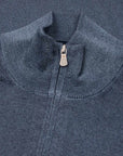 Robert Old - Petrol Blue 100% Virgin Wool Zip Neck Sweater KNITWEAR Robert Old