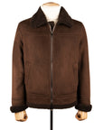 Robert Old - Brown Suede Shearling-lined Bomber Jacket LEATHERS Robert Old