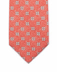 Robert Old - Red & White Geometric Print Seven Fold 100% Silk Tie TIES/CRAVATS Robert Old