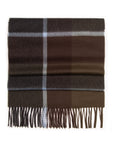 Robert Old - Brown and Blue Windowpane Check Cashmere Scarf SCARVES Robert Old