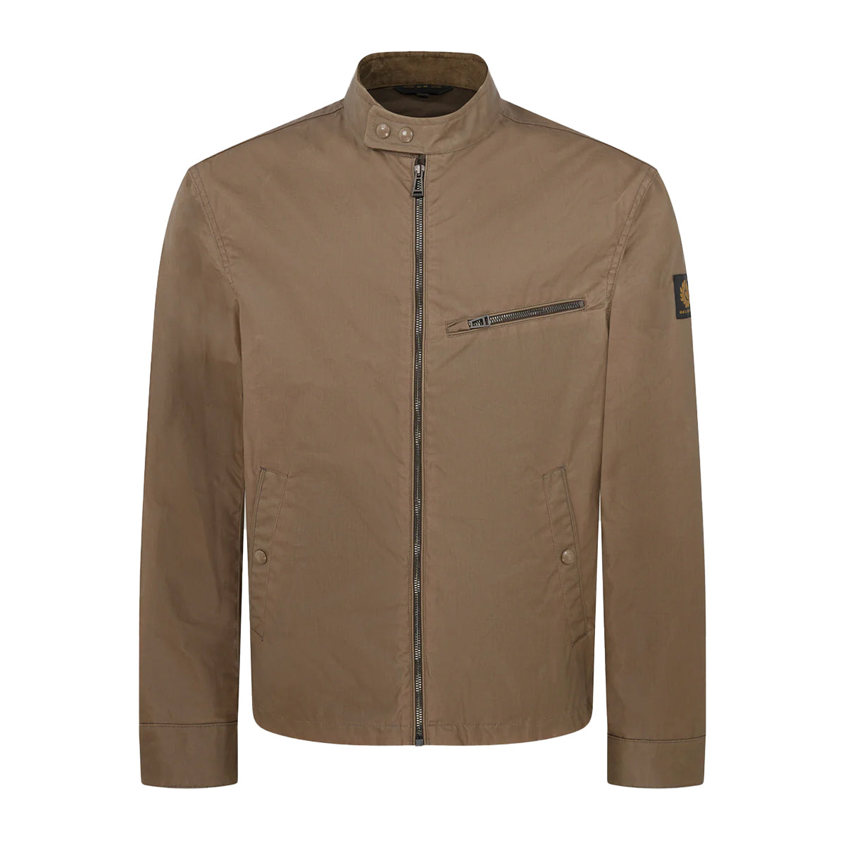 Belstaff Dark Pumice Brown 'Walkham' Waxed Cotton Biker Jacket