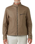 Belstaff - Dark Pumice Brown 'Walkham' Waxed Cotton Biker Jacket BLOUSONS Belstaff