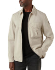 Belstaff - Stone Beige Drome Cotton Gabardine Overshirt BLOUSONS Belstaff