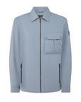 Belstaff - Flint Blue Drome Cotton Gabardine Overshirt BLOUSONS Belstaff