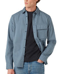 Belstaff - Blue Flint Scale Long Sleeve Shirt L/S SHIRTS Belstaff