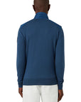Belstaff - Insignia Blue Kilmington Merino Wool Quarter Zip Sweater KNITWEAR Belstaff
