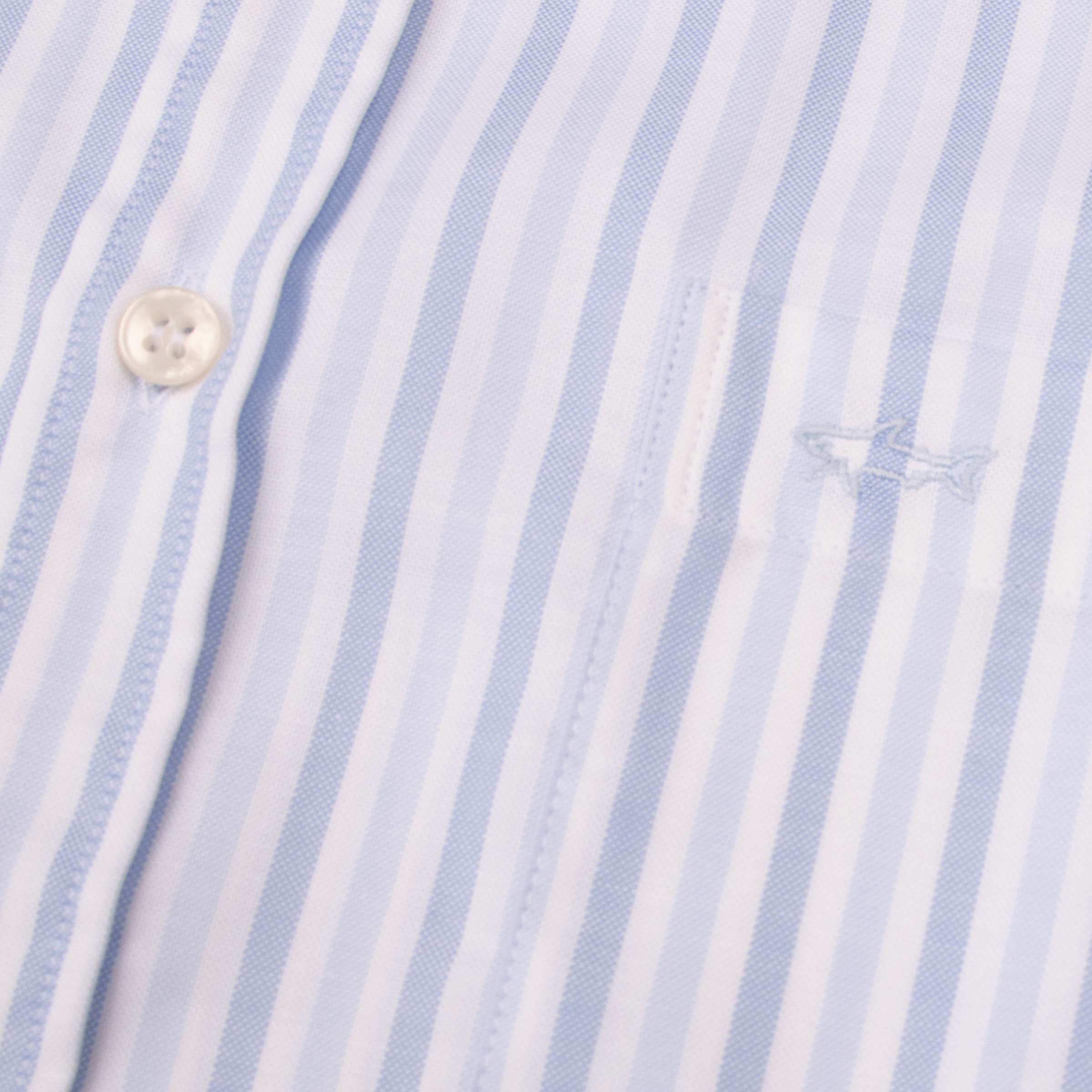 Paul & Shark - Blue Striped Oxford Cotton Short Sleeve Shirt S/S SHIRTS Paul & Shark
