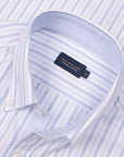 Paul & Shark - Blue Striped Oxford Cotton Short Sleeve Shirt S/S SHIRTS Paul & Shark