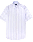 Paul & Shark - Blue Striped Oxford Cotton Short Sleeve Shirt S/S SHIRTS Paul & Shark