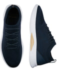 Paul & Shark - Navy Shark-Wave Technical Knit Sneakers SHOES Paul & Shark