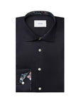 Eton - Navy Paisley Floral Contrast Signature Twill Slim Fit Shirt L/S SHIRTS Eton