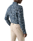 Eton - Dark Blue Palm Print Slim Fit Linen Shirt L/S SHIRTS Eton