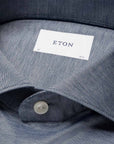 Eton - Dark Blue Filo di Scozia King Knit Slim Fit Shirt L/S SHIRTS Eton