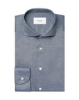 Eton - Dark Blue Filo di Scozia King Knit Slim Fit Shirt L/S SHIRTS Eton