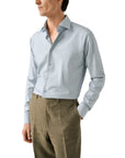 Eton - Green Semi Solid Dobby Slim Fit Long Sleeve Cotton Shirt L/S SHIRTS Eton