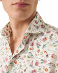 Eton - Sangria Print Soft Slim Fit Linen Shirt L/S SHIRTS Eton