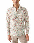 Eton - Sangria Print Soft Slim Fit Linen Shirt L/S SHIRTS Eton