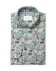 Eton - Blue Mosaic Flower Print Slim Fit Linen Shirt L/S SHIRTS Eton