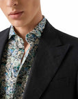 Eton - Blue Mosaic Flower Print Slim Fit Linen Shirt L/S SHIRTS Eton