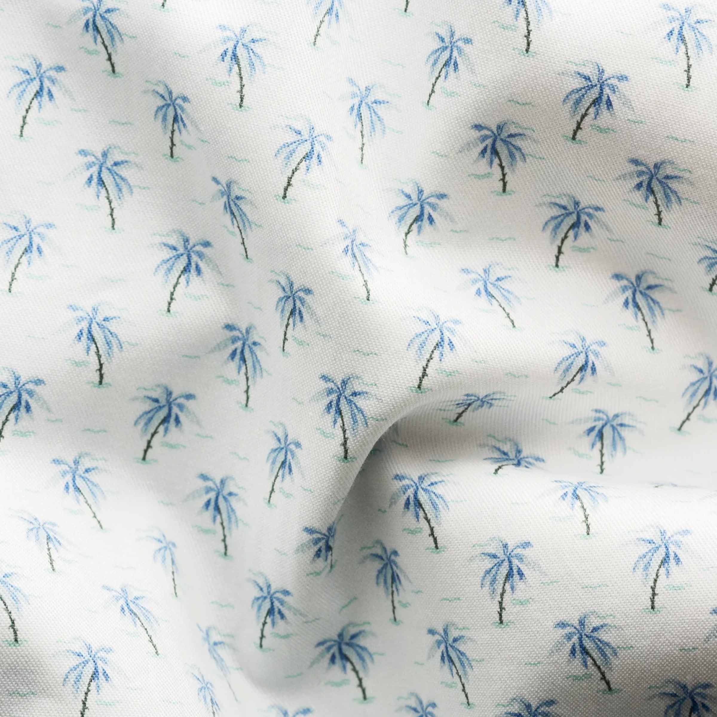 Eton - Blue Palm Motif Signature Twill Contemporary Fit Shirt L/S SHIRTS Eton