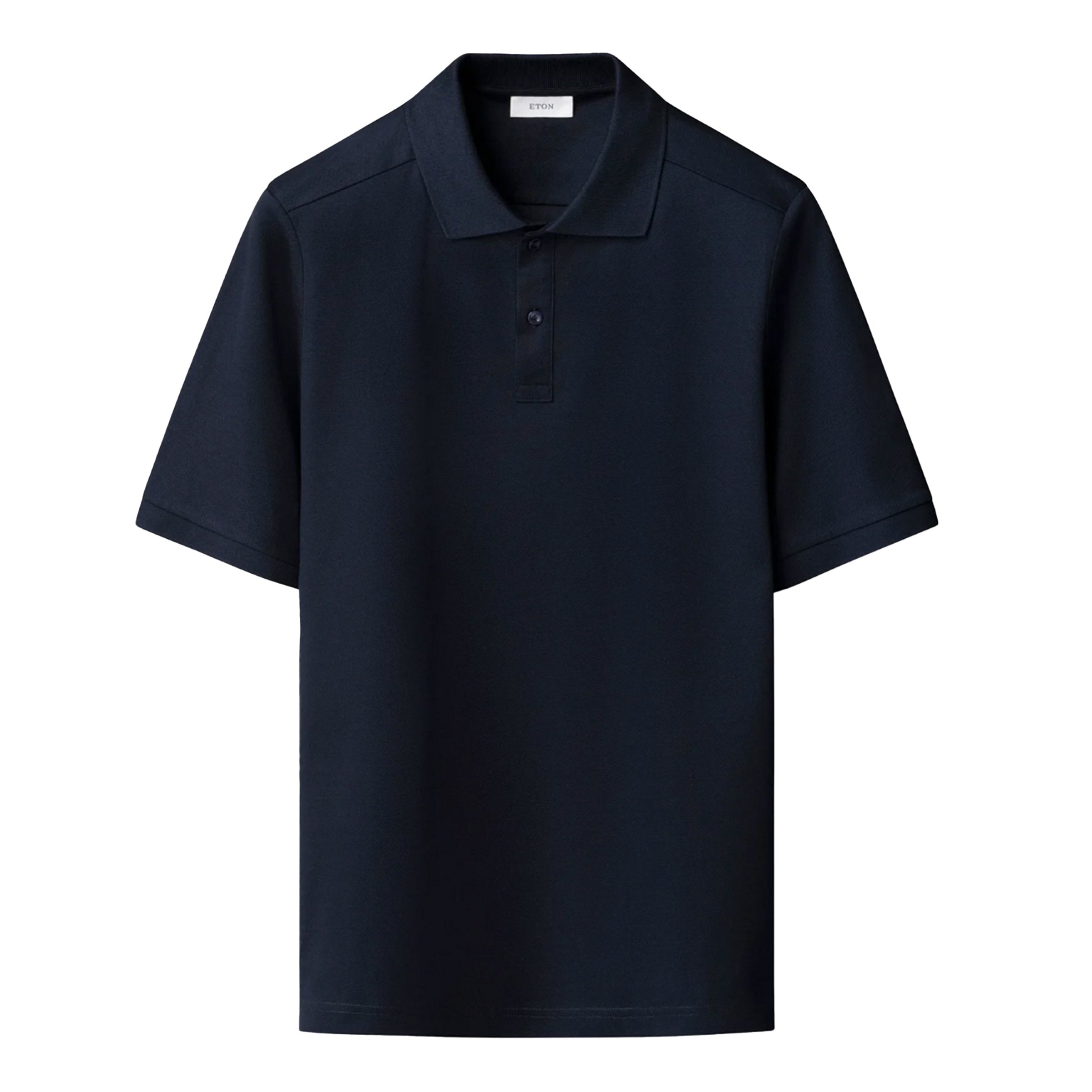 Eton - Navy Blue Filo di Scozia Piqué Polo Shirt S/S POLOS Eton