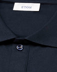 Eton - Navy Blue Filo di Scozia Piqué Polo Shirt S/S POLOS Eton