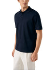 Eton - Navy Blue Filo di Scozia Piqué Polo Shirt S/S POLOS Eton