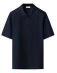 Eton - Navy Blue Filo di Scozia Piqué Polo Shirt S/S POLOS Eton