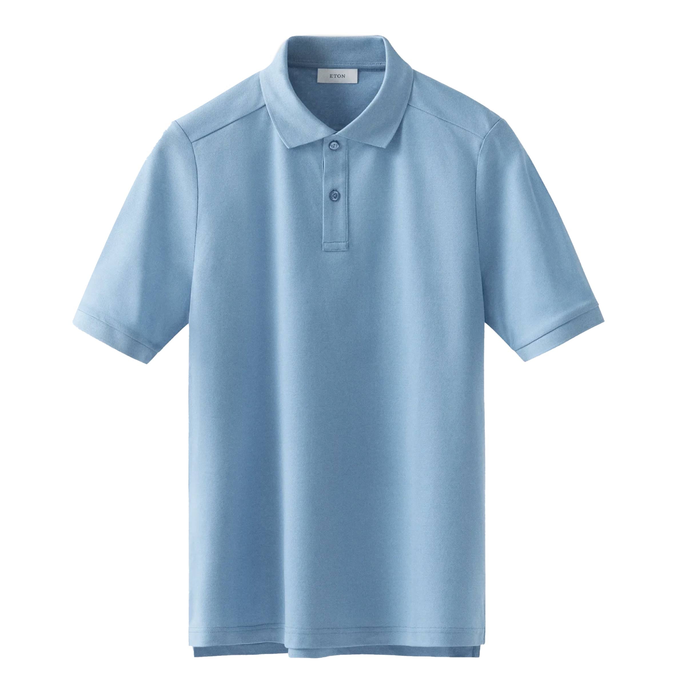 Eton - Light Blue Filo di Scozia Piqué Polo Shirt S/S POLOS Eton