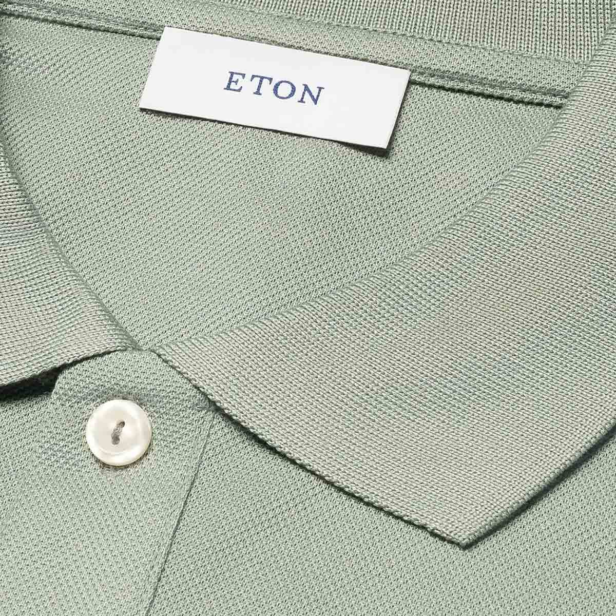 Eton - Light Green Filo di Scozia Piqué Polo Shirt