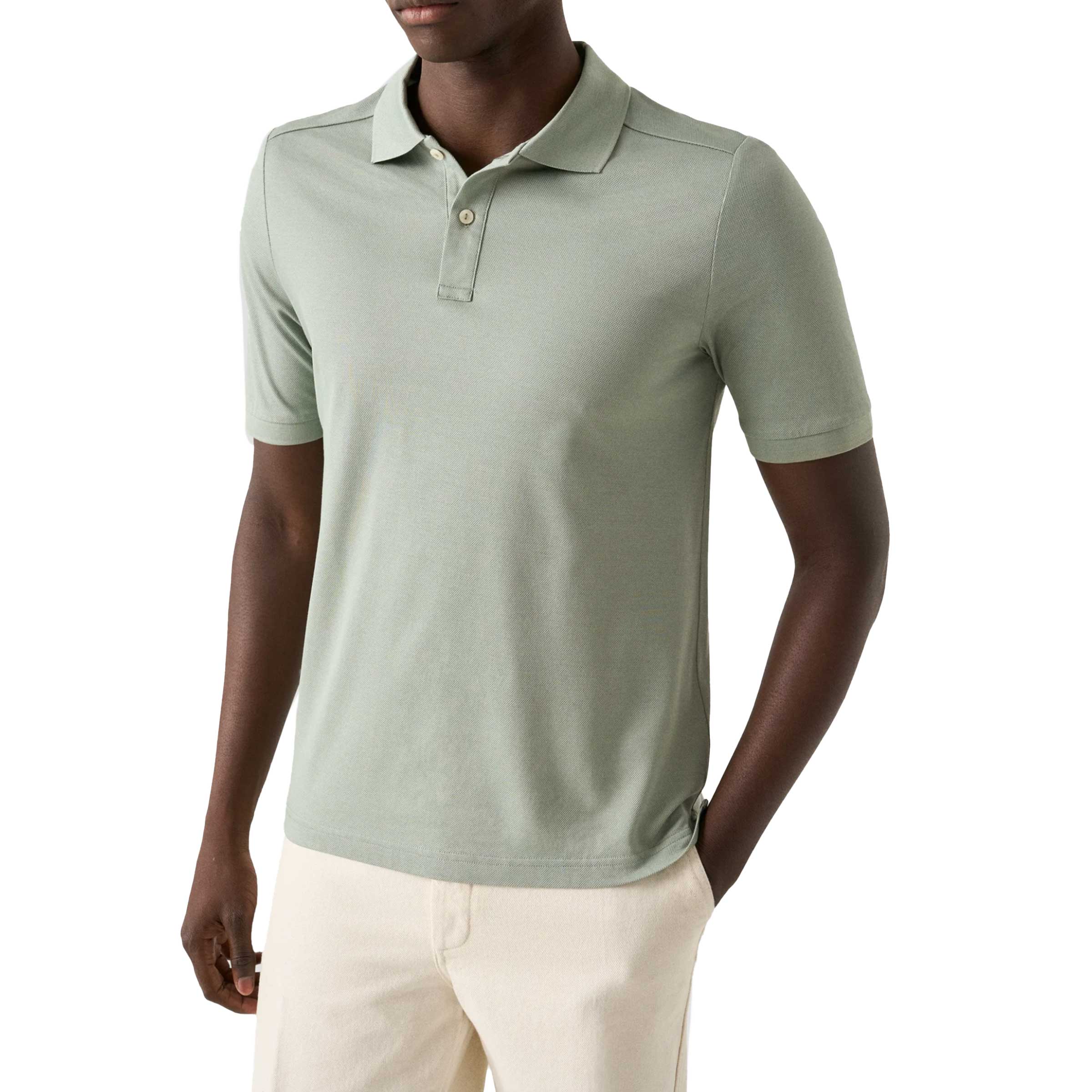 Eton - Light Green Filo di Scozia Piqué Polo Shirt