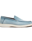 Santoni - Light Blue Suede Slip-On Loafers SHOES Santoni