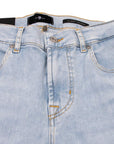 7 For All Mankind - Light Blue Studio Slimmy Tapered Cotton Jeans JEANS 7 For All Mankind