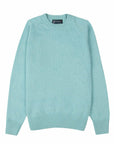 Robert Old - Aqua Blue Raglan Crew Neck Cotton Sweater KNITWEAR Robert Old