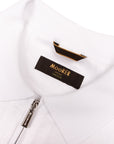 Moorer - White 'Jericho' Zip Neck Polo S/S POLOS MooRER