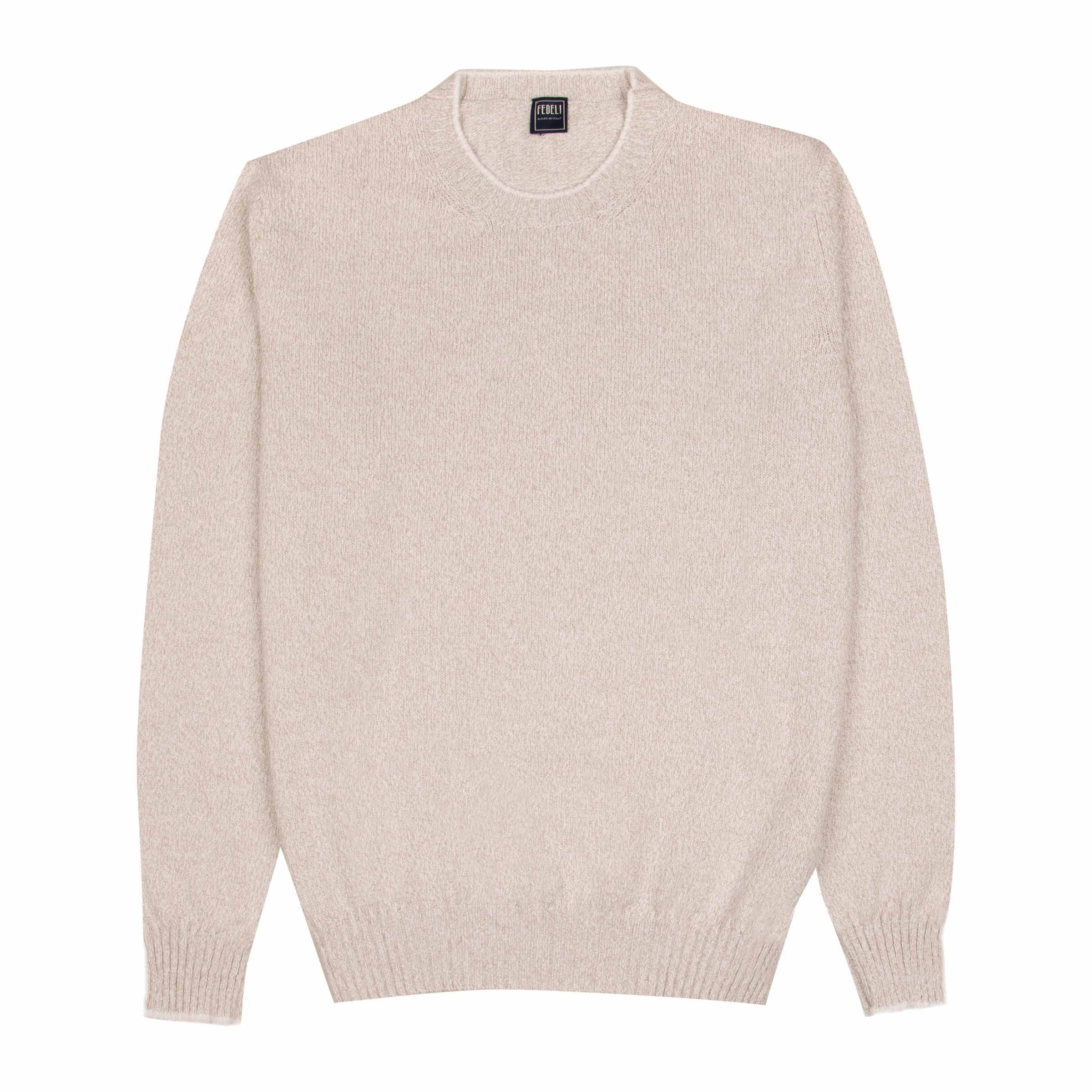 Fedeli Beige Marl Crew Neck Cotton Sweater – Robert Old Co