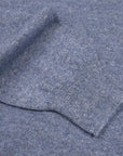 Fedeli - Blue Marl Cashmere and Linen Zip Neck Sweater KNITWEAR FEDELI
