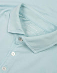 Fedeli - Aqua Blue Organic Cotton Jersey Polo Shirt S/S POLOS FEDELI