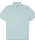 Fedeli - Aqua Blue Organic Cotton Jersey Polo Shirt S/S POLOS FEDELI
