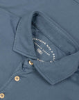 Fedeli - Denim Blue Organic Cotton Jersey Polo Shirt S/S POLOS FEDELI