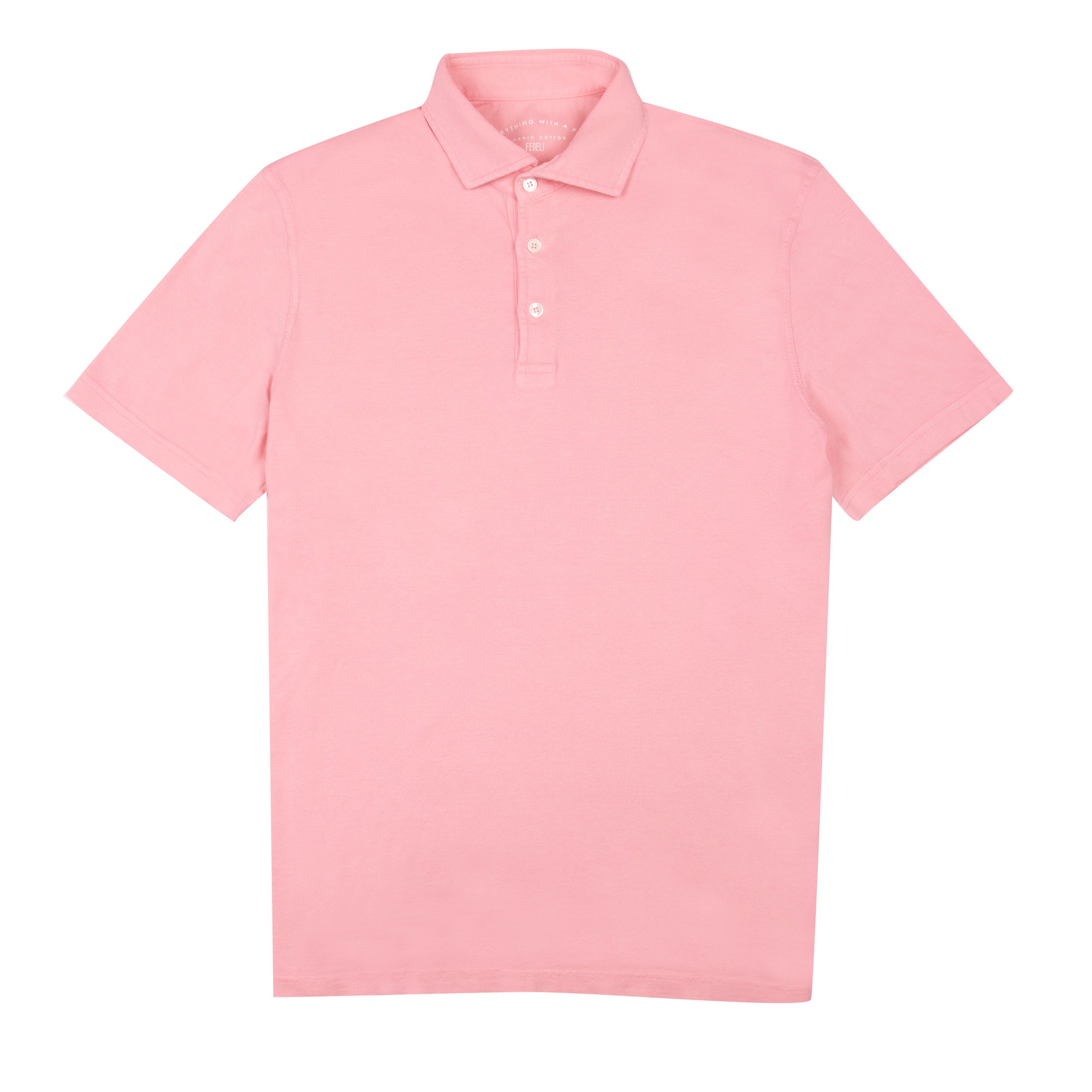 Fedeli - Bright Pink Organic Cotton Jersey Polo Shirt S/S POLOS FEDELI
