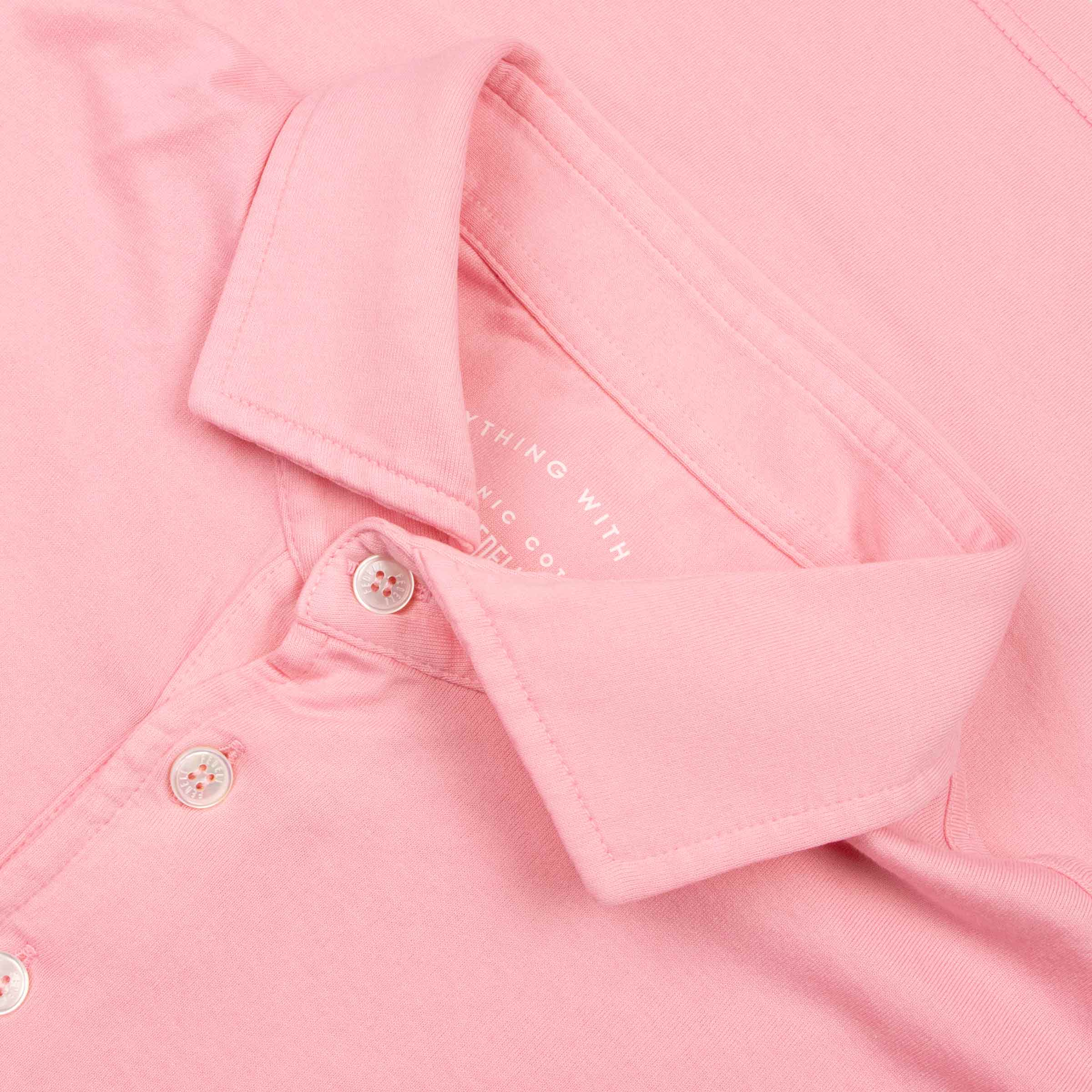 Fedeli - Bright Pink Organic Cotton Jersey Polo Shirt S/S POLOS FEDELI