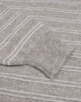 Fedeli - Grey & White Striped Cashmere & Linen Crew Neck Sweater KNITWEAR FEDELI