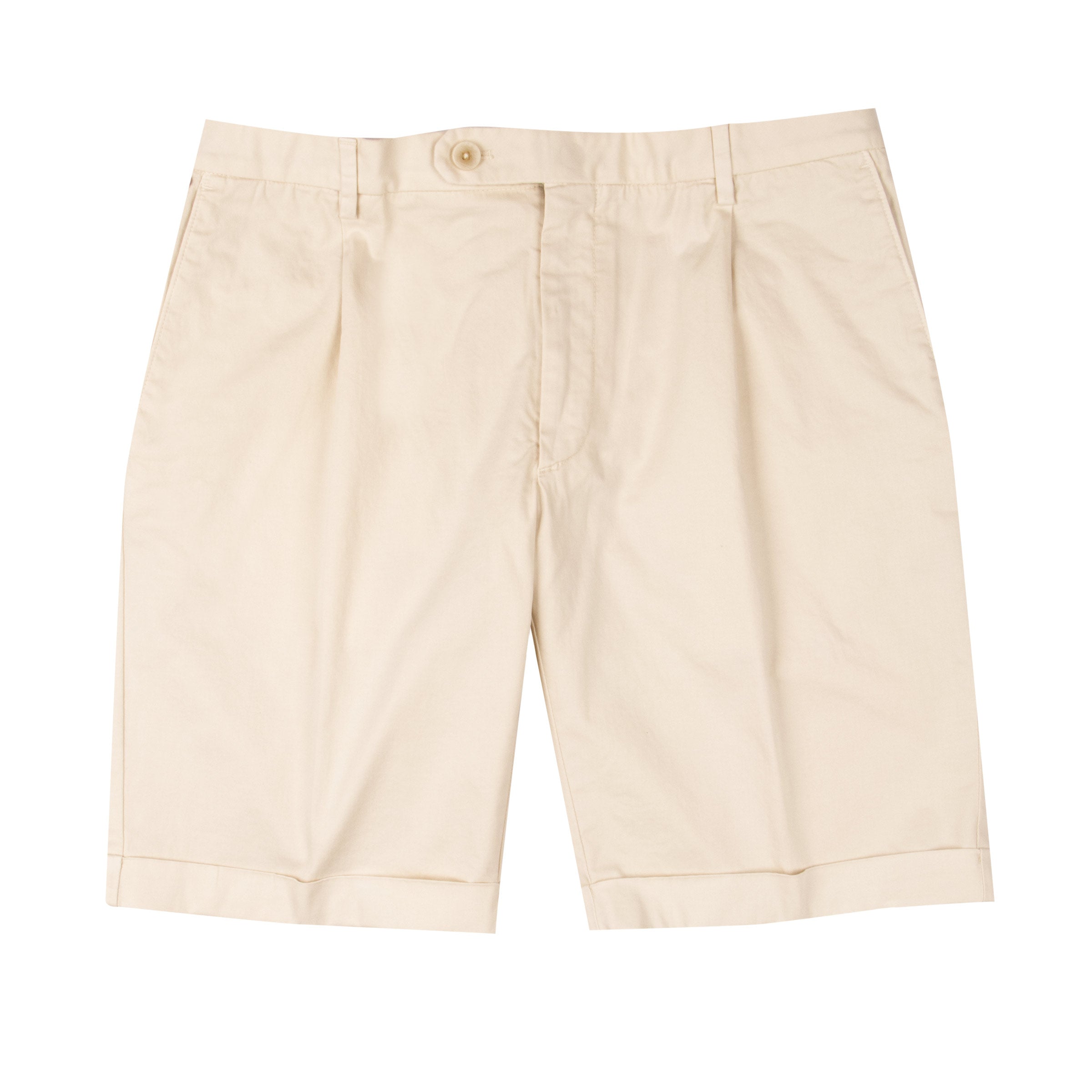 Cream Cotton Stretch Chino Shorts SHORTS Robert Old