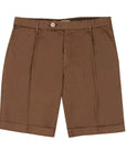 Robert Old - Brown Cotton Stretch Chino Shorts SHORTS Robert Old
